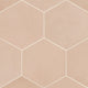 Makoto 10"x10" Hexagon Porcelain Tile (18pc - 10.76sqft), Momoiro Blush/Pink