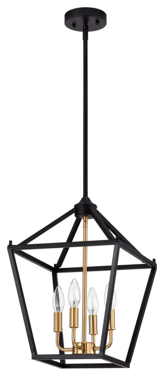 CHLOE Lighting IRONCLAD Industrial 4-Light Textured Black Inverted Pendant