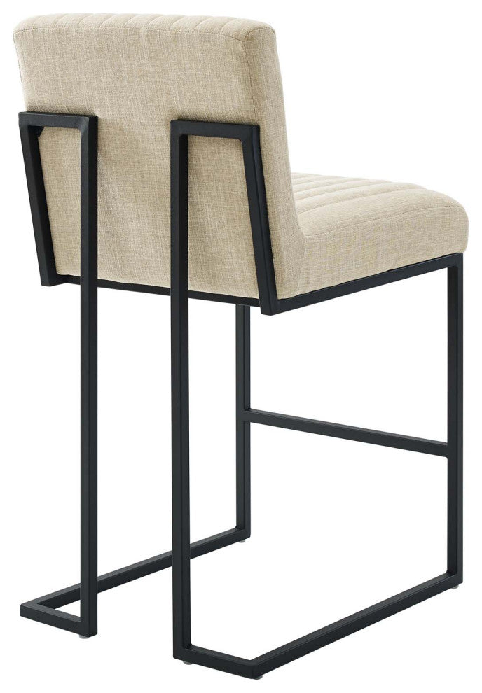 Indulge Channel Tufted Fabric Counter Stool, Beige