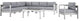 Silver Gray Shore 7 Piece Outdoor Patio Aluminum Sectional Sofa Set