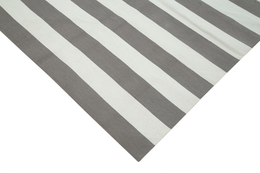 Rug N Carpet - Handmade Wool 8' 11'' x 12' 0'' Flatweave Dhurrie Kilim Rug
