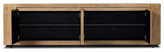 Abaso Media Console Rustic Wormwood Oak