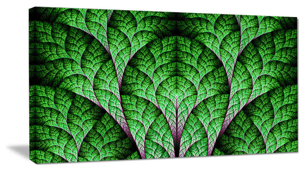 Exotic Green Biological Organism, Oversized Abstract Canvas Art Print, 60x28