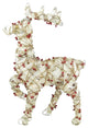 28" Burlap and Berry Rattan Reindeer Christmas Decoration