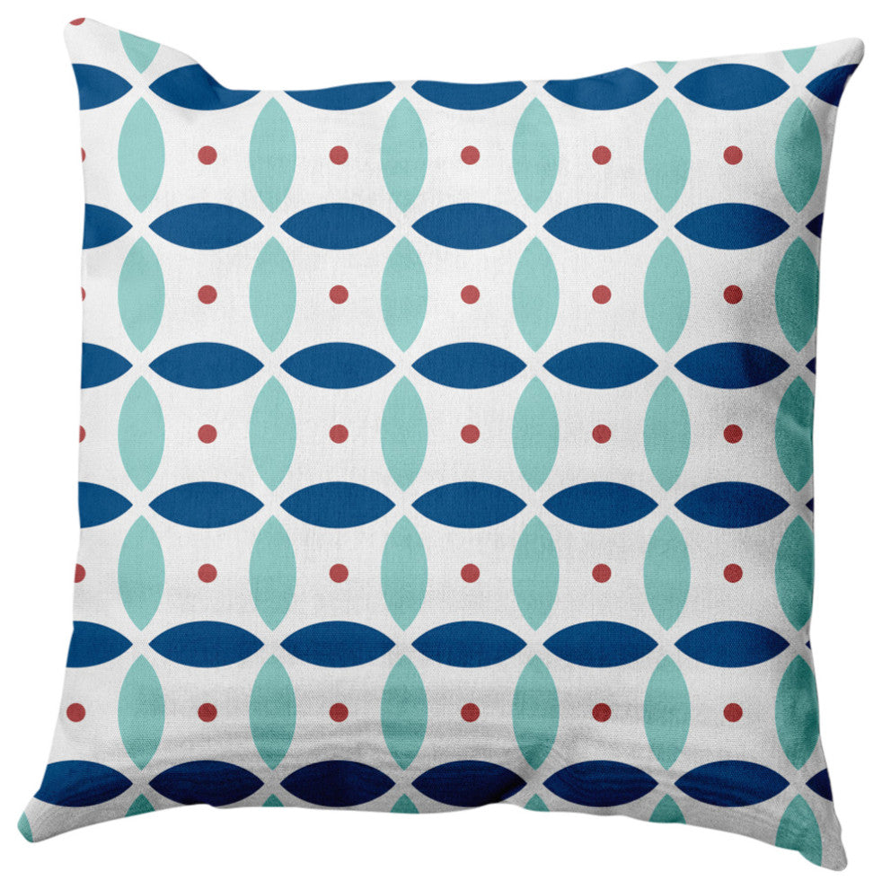 Geometric Decorative Throw Pillow, Dark Cobalt Blue, 26"x26"