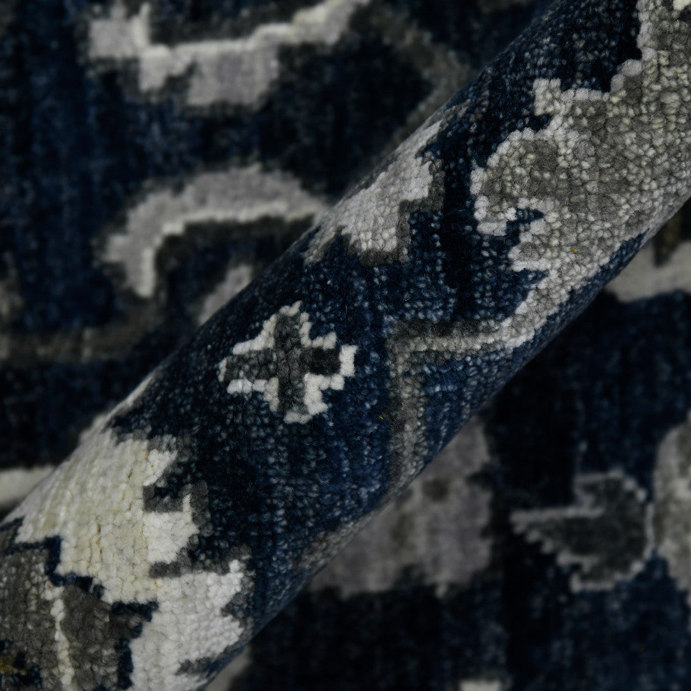 Nuit Arabe Lodi Area Rug, Blue, 9' x 12', Bordered
