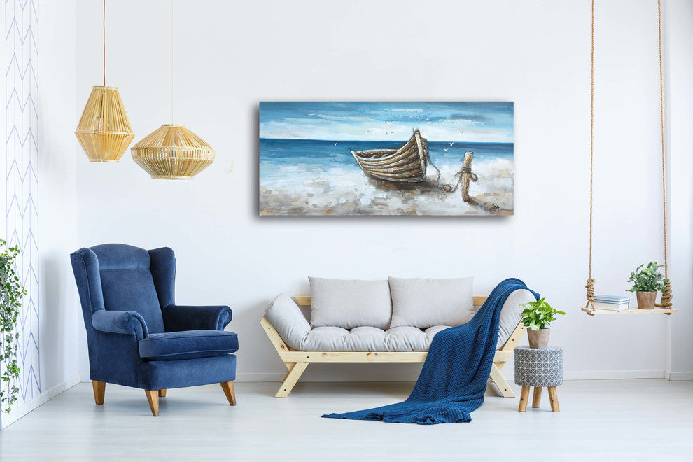 "Paradise" Hand Painted Canvas Art, 55"x27.5"