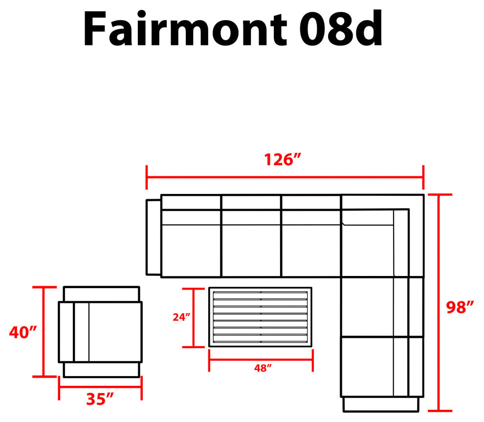 Fairmont 8 Piece Outdoor Wicker Patio Furniture Set 08d