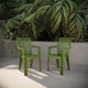 Mira Outdoor Patio Chairs, Set of 2, Green