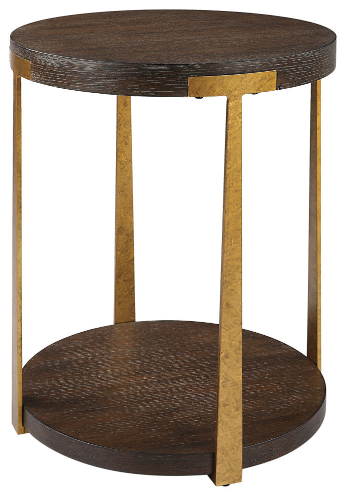 Uttermost Palisade Round Wood Side Table
