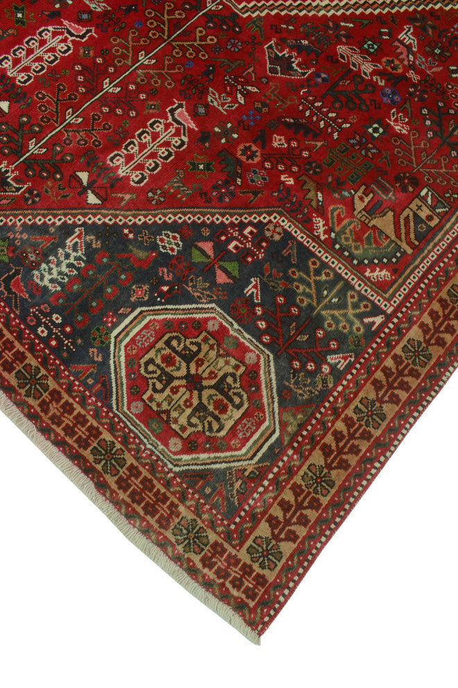 Fine Vintage Distressed Adusa Red Rug