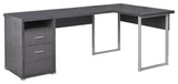 Computer Desk Home Office Corner 80"L L Shape Work Laptop Metal Grey