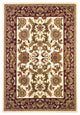 HomeRoots 7' Octagon Ivory or Red Floral Bordered Indoor Area Rug