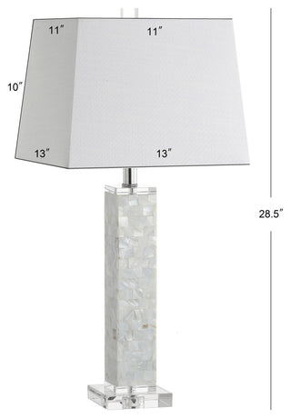 Noelle 28.5" Seashell LED Table Lamp, White, Set of 2