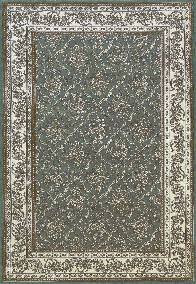 Legacy Light Blue and Ivory Rug, 2''2"x7''7"