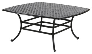 9-Piece Aged Bronze Aluminum Square Dining Set With 8 Sling Chairs