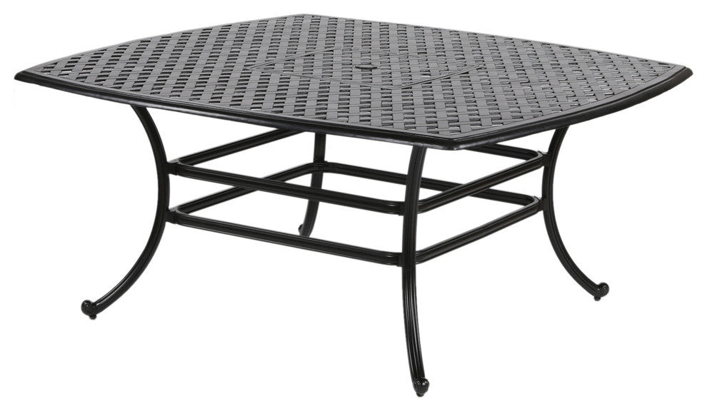9-Piece Aged Bronze Aluminum Square Dining Set With 8 Sling Chairs