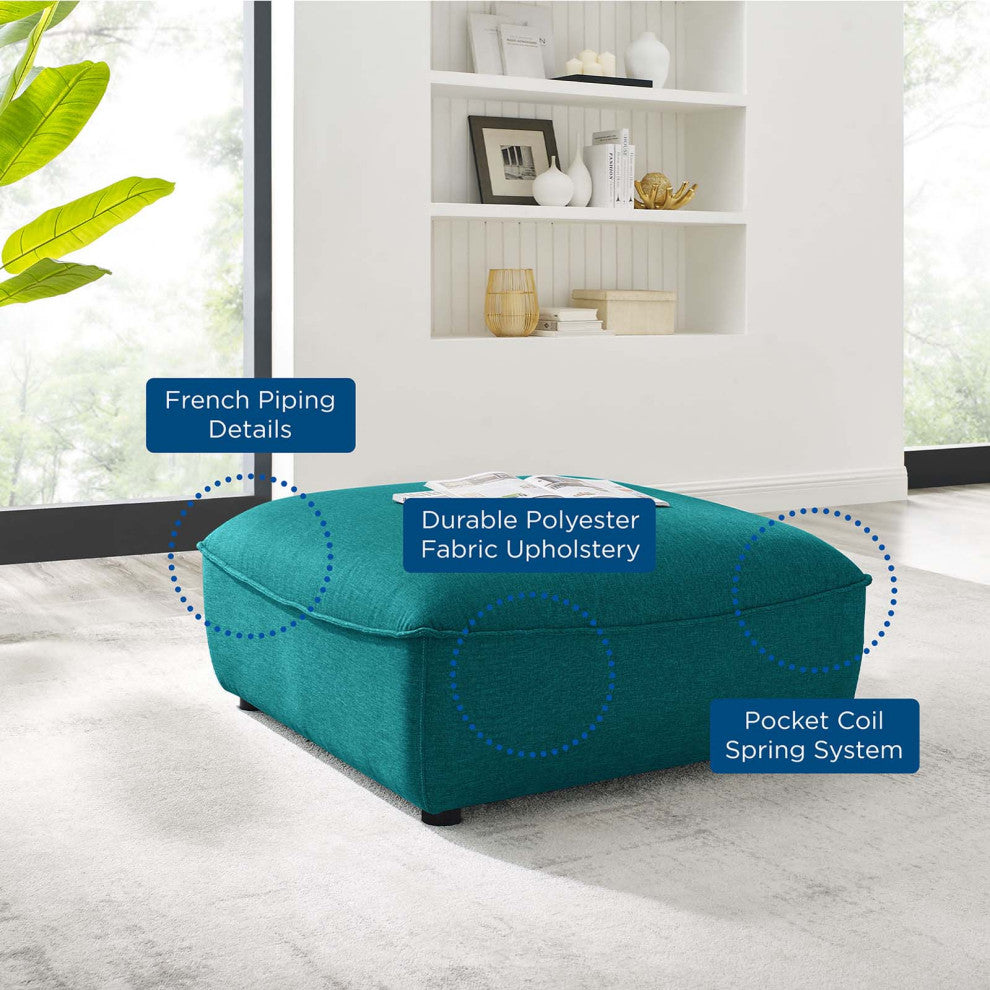 Comprise Sectional Sofa Ottoman-Teal