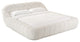 Yolonda Modern Off-White Fabric Bed, Queen