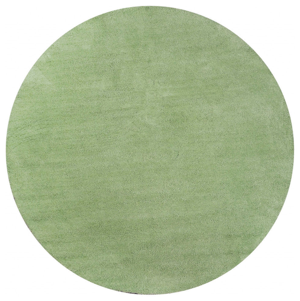 6' Round Spearmint Green Plain Indoor Area Rug