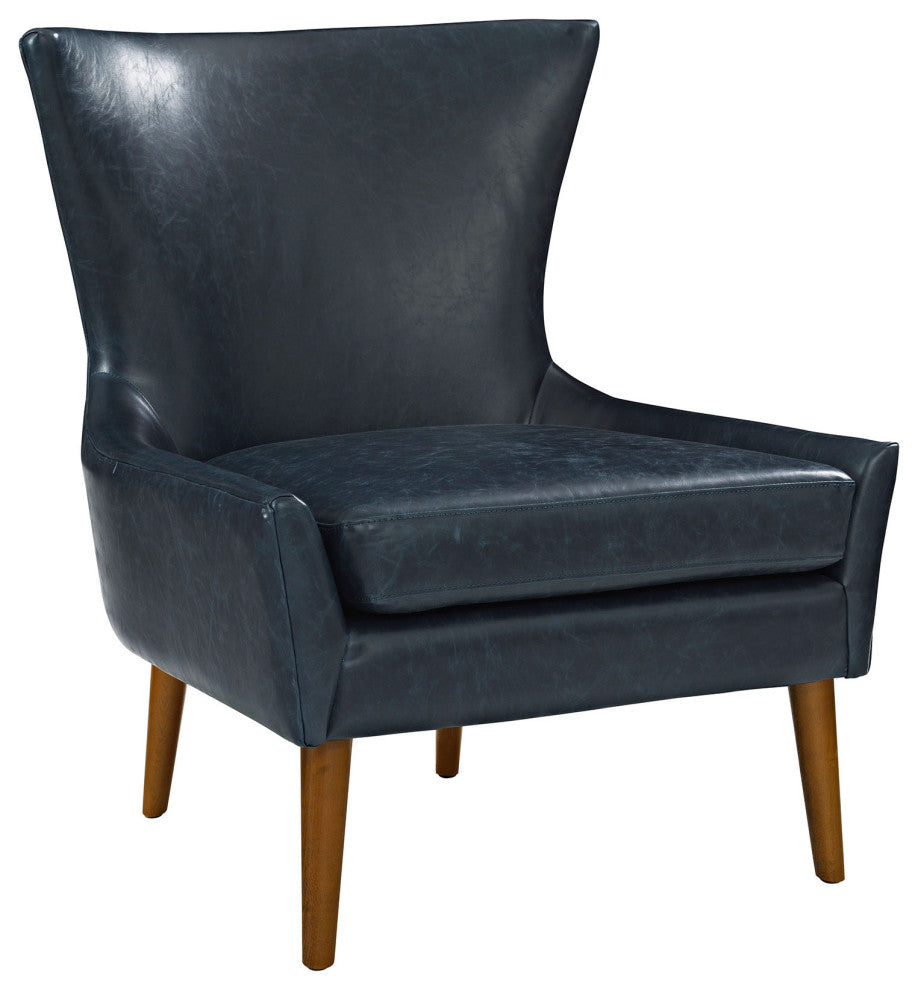 Modern Blue Keen Upholstered Vinyl Armchair