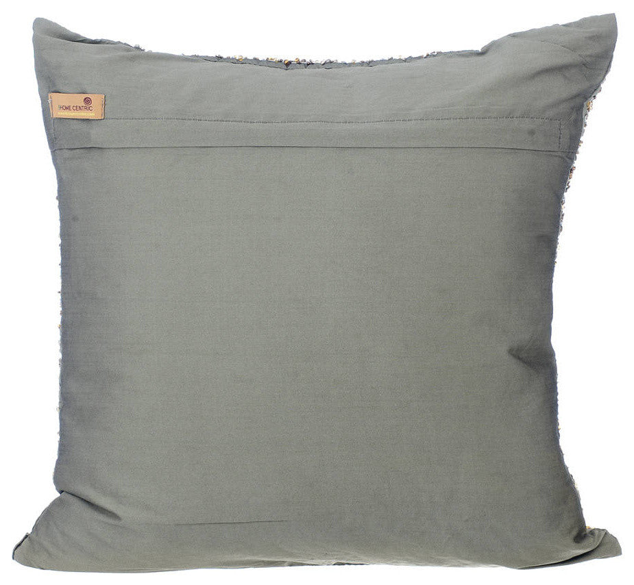 Silver Decorative Pillow Covers 14"x14" Silk, Gold Becomes Silver