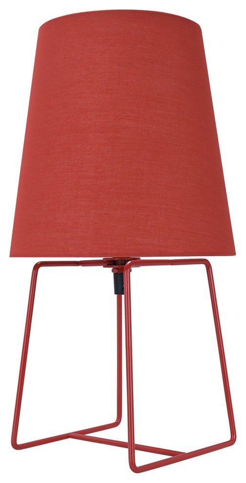 40172-21, 13" Metal Accent Table Lamp, Red Painted
