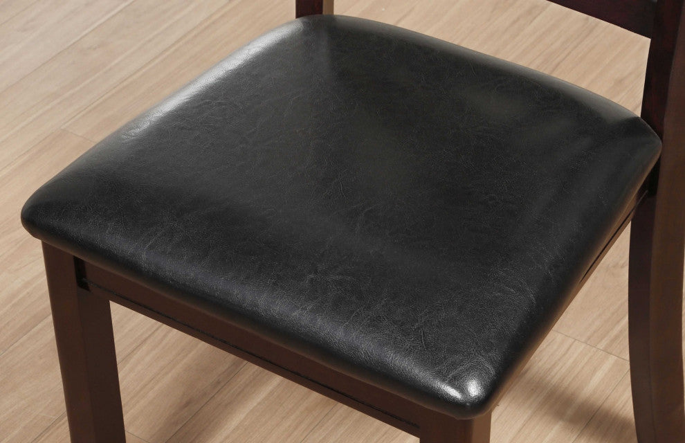 HomeRoots 18" X 22" X 41" 2pc Black And Espresso Side Chair
