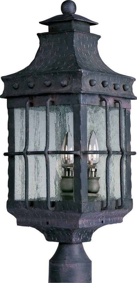 Maxim Nantucket 3-Light Outdoor Post Lantern Country Forge - 30080CDCF