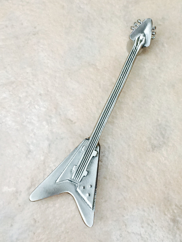 Flying V Guitar Pull, Antique Brass
