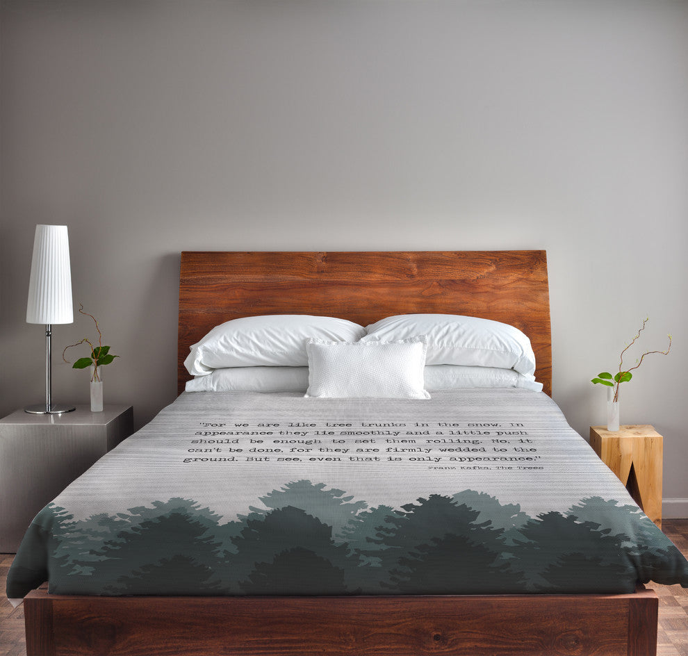 The Trees, Gray Lightweight King Duvet Cover