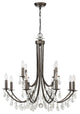 Crystorama 8829-VZ-CL-SAQ, 12-Light Chandelier, Vibrant Bronze