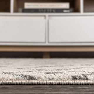 Aksil Moroccan Beni Souk Area Rug, Cream/Gray, 3 X 5