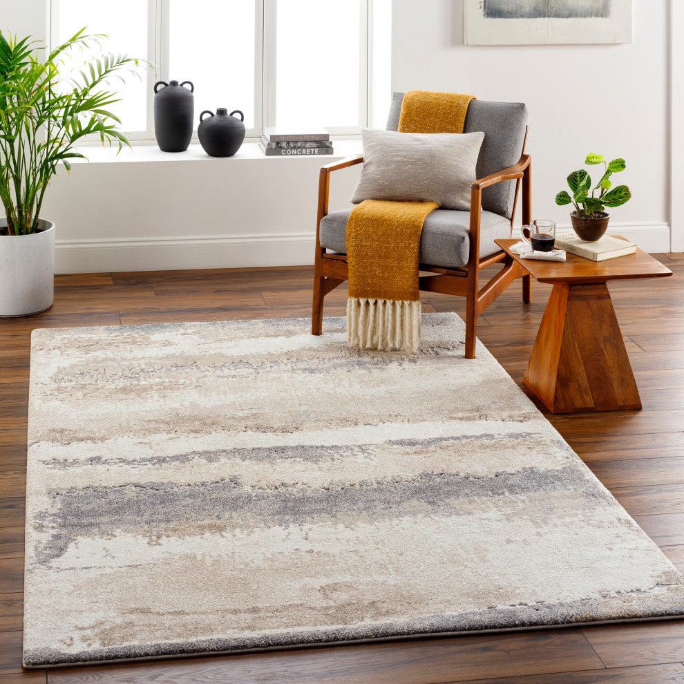 Surya Tuscany TUS-2344 Machine Woven Area Rug, Beige, 5'3" x 7'3"