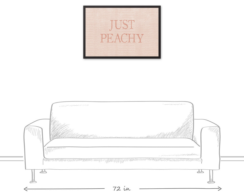 Just Peachy Stripes Framed Canvas 20x30 Black Framed Canvas
