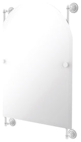 Dottingham Arched Top Frameless Rail Mounted Mirror, Matte White