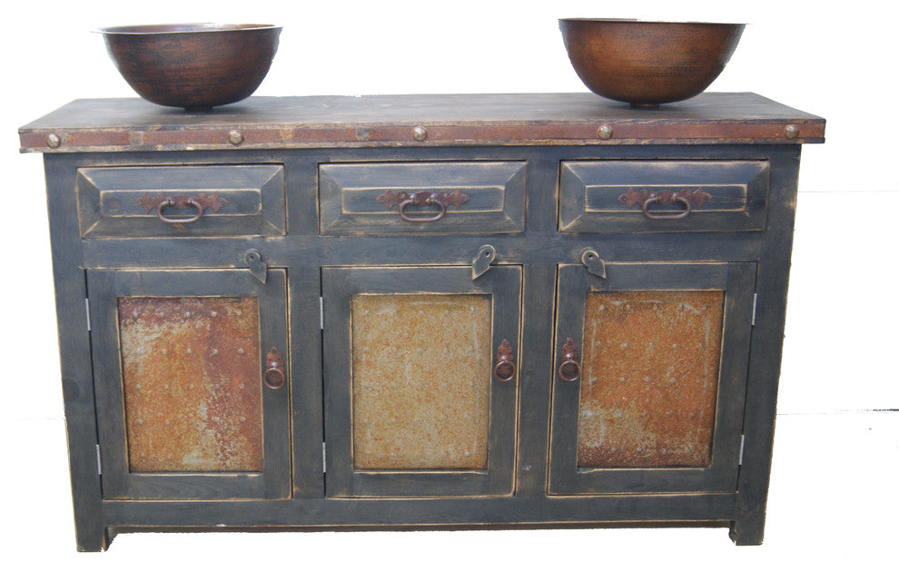 Fontana Rustic Reclaimed Wood Bathroom Vanity, 60"x22"x36"