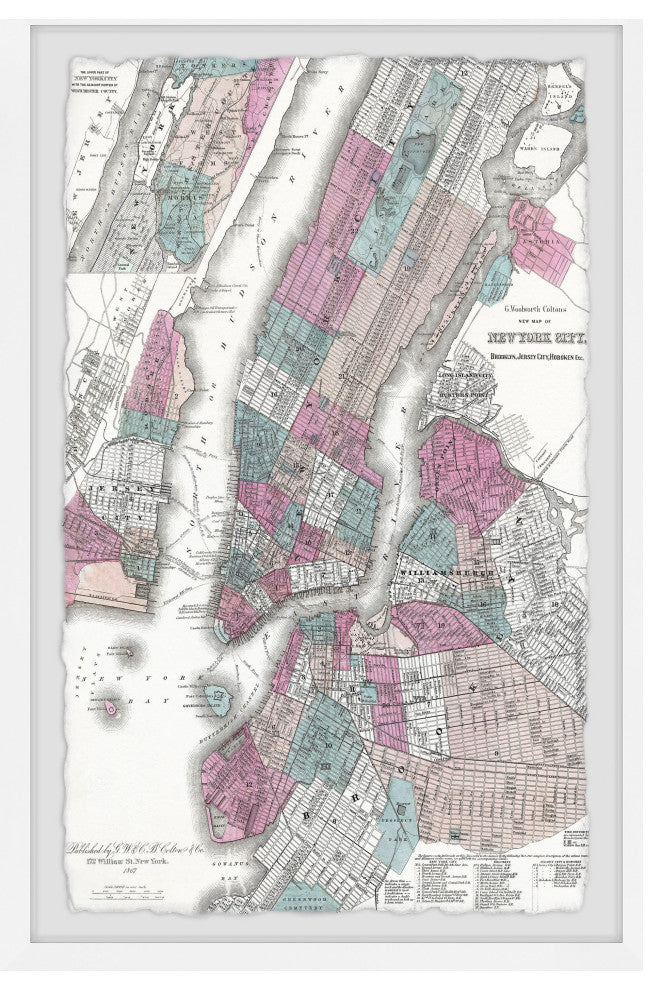 "Colorful NY Chart II" Framed Painting Print, 30x45
