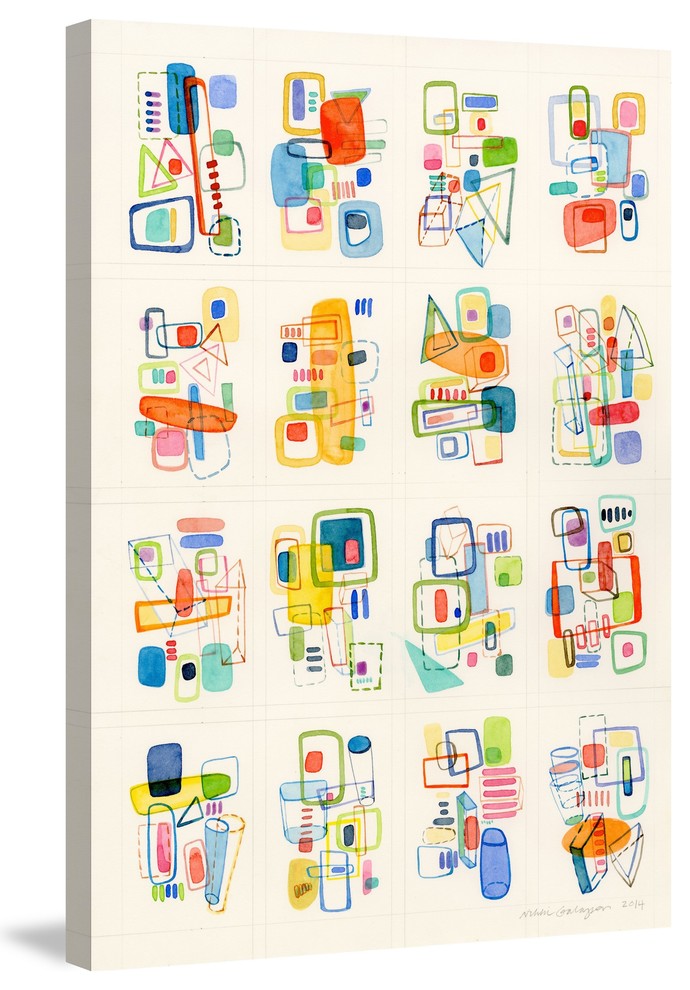 Marmont Hill, "Busy Shapes" by Nikki Galapon Painting on Wrapped Canvas, 30x45