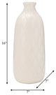 Ceramic 16" Plaid Textured Vase, Beige