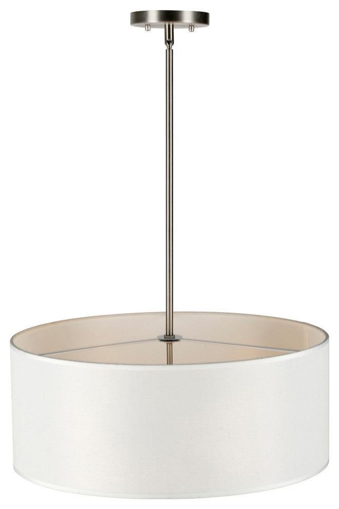 3-Light Drum Shade Pendant, Brushed Nickel