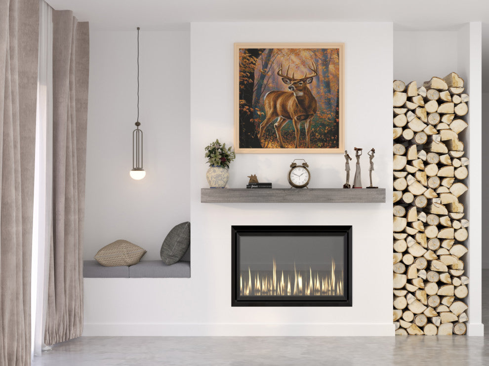Modern Farmhouse Fireplace Mantels, Ash Gray, 48" L X 5.5" H X 6.25" D