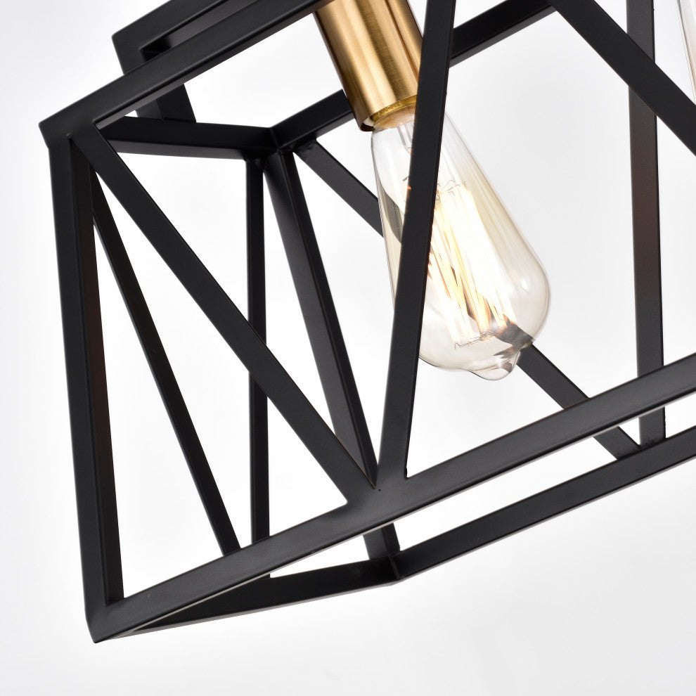 CHLOE Lighting IRONCLAD Industrial 5 Light Textured Black Pendant