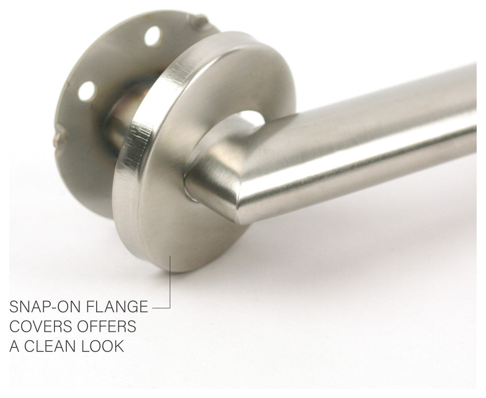 Coronado Designer Oval Bathroom Shower Grab Bar, Mitered Corners, Satin, 42"