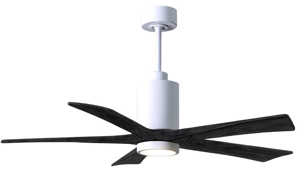 Matthews Fan Patricia-5 With Kit, Gloss White, 52", Matte Black