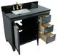 43" Single Vanity, Dark Gray Finish With Black Galaxy