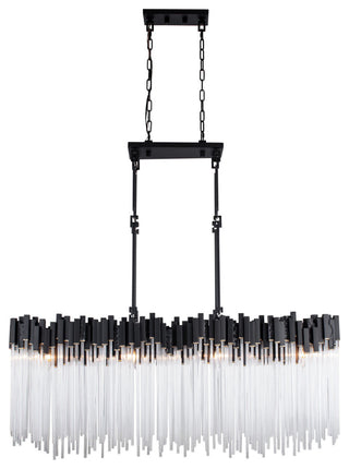 Matrix 8-Lt Linear Pendant - Matte Black/French Gold