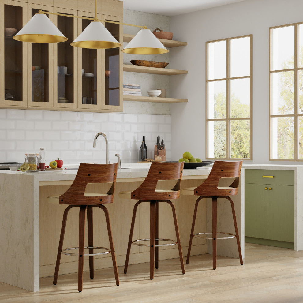 Dallyn Swivel Bar Stool, Set of 2, Cream