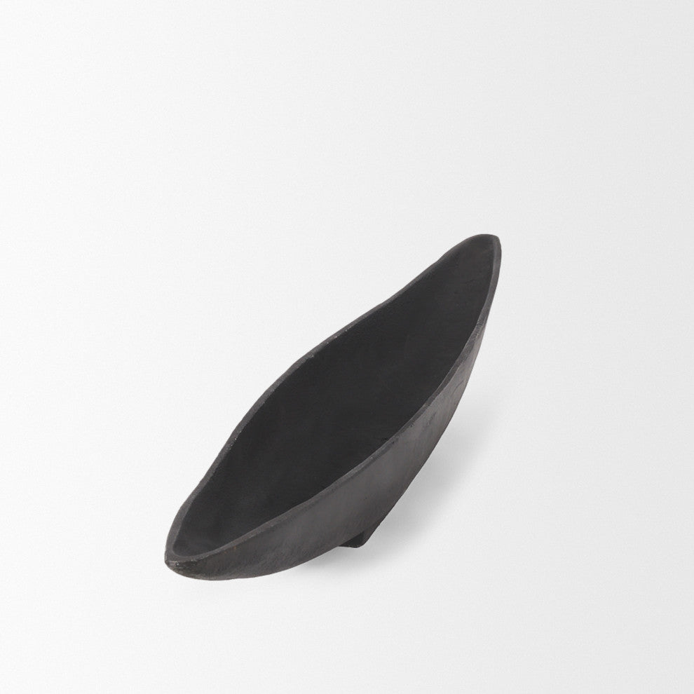 Piero Large Matte Black Metal Decorative Bowl