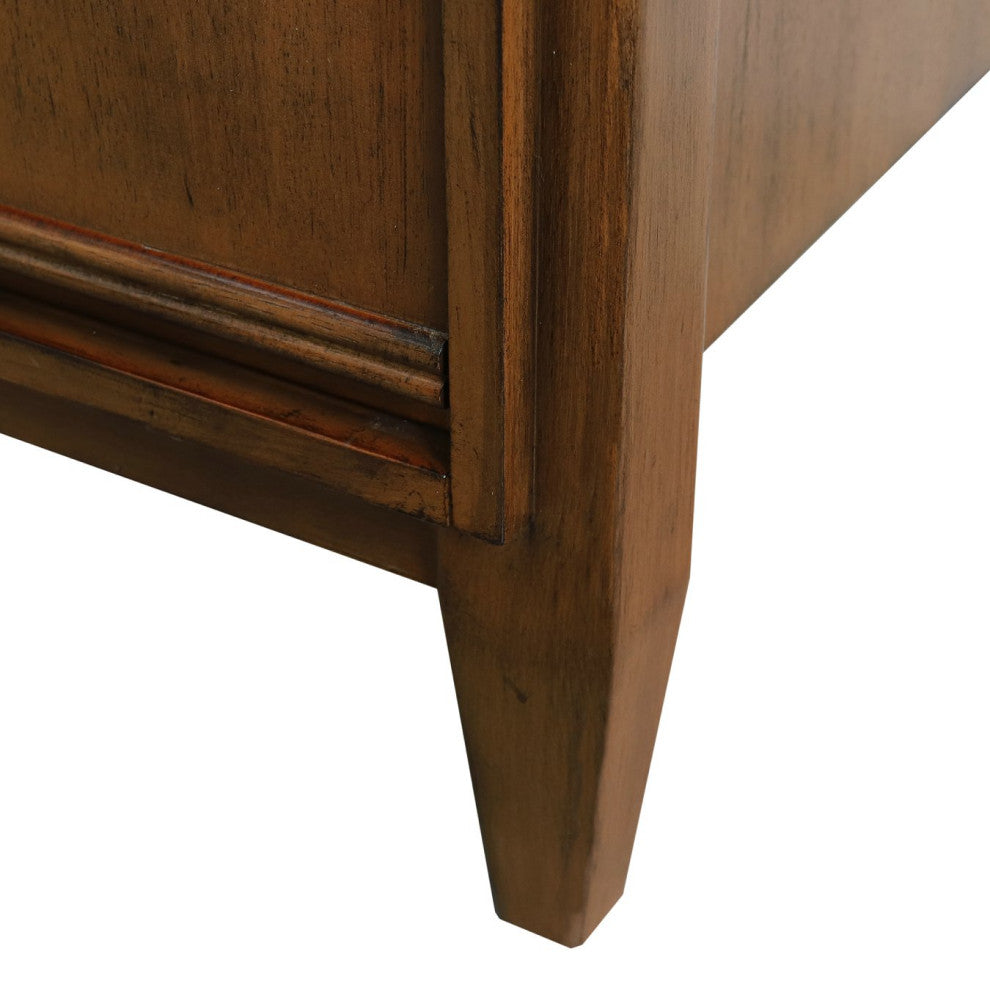 31" Single Sink Vanity, Walnut Finish, White Carrara Marble With Oval Sink